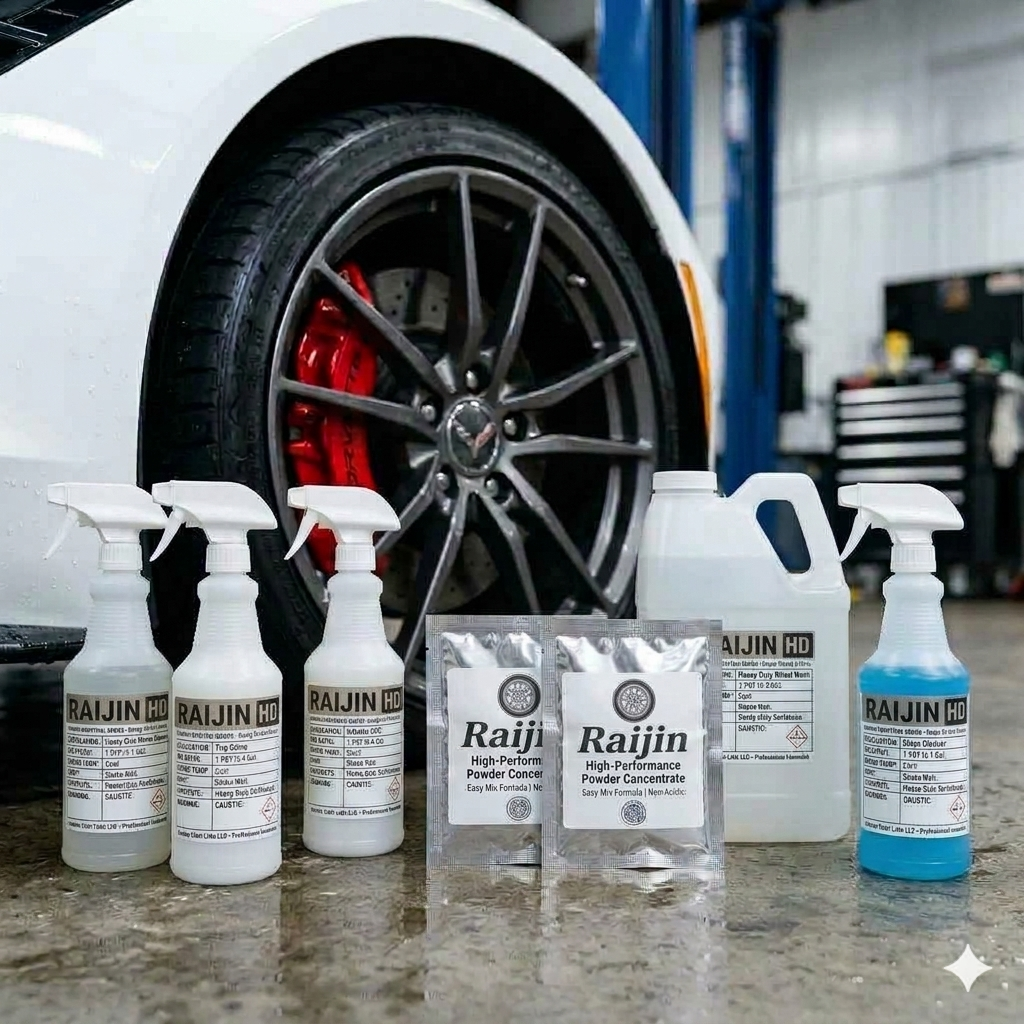 Raij̇in Tire and wheel well cleaner